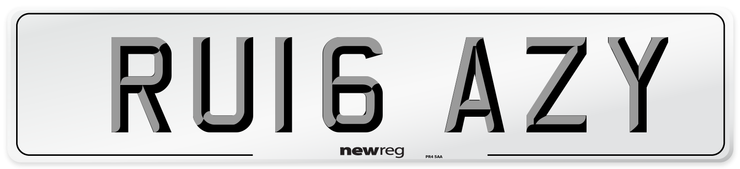 RU16 AZY Number Plate from New Reg